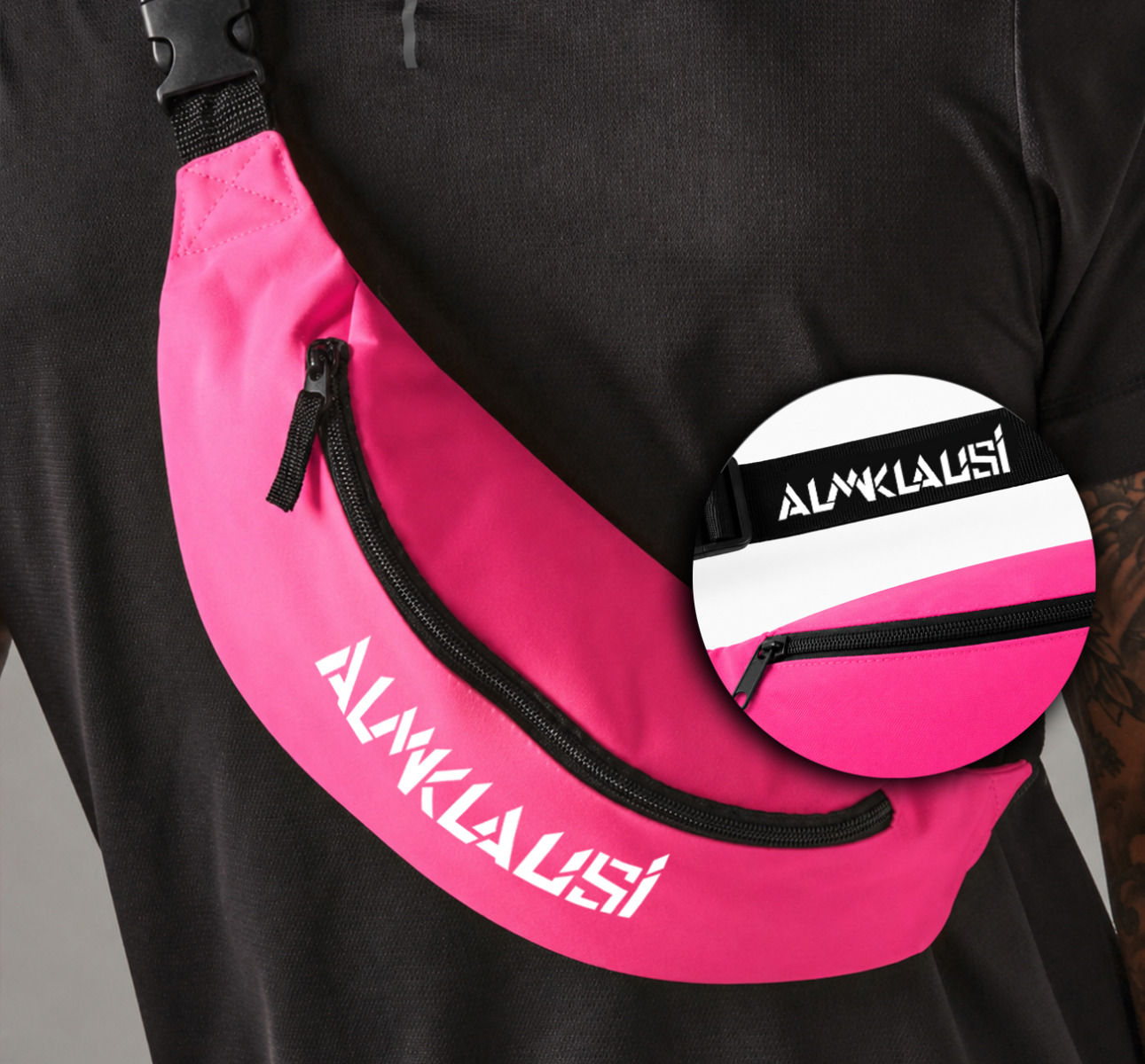 Bauchtasche "ALMKLAUSI Logo" fuchsia