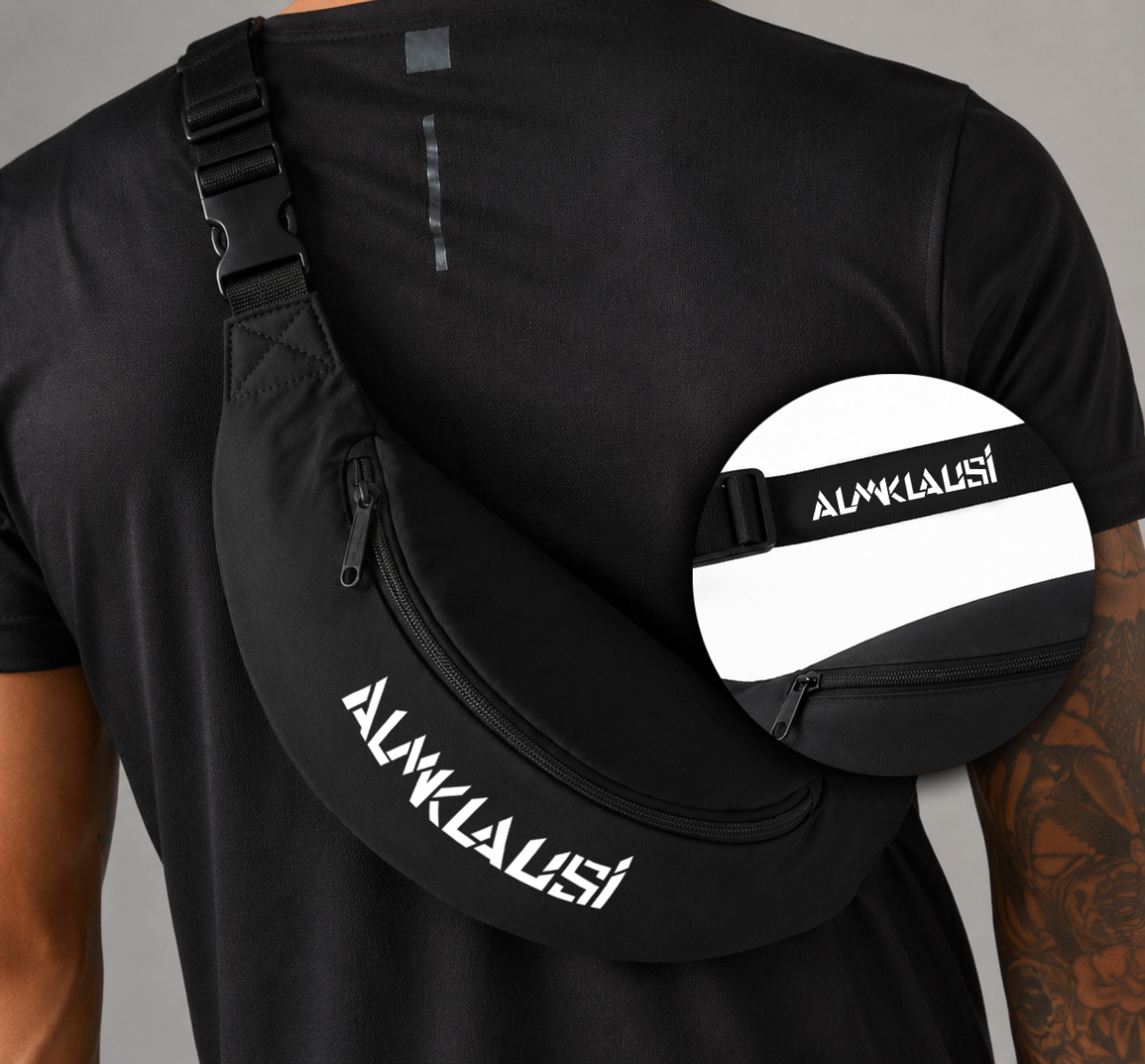 Bauchtasche "ALMKLAUSI Logo" schwarz