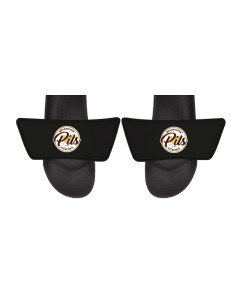 Badelatschen ""BIELEFELDER PILSSTÜBCHEN Logo" (bunt) schwarz