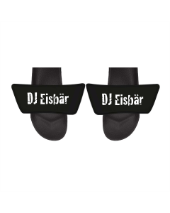 Badelatschen "DJ EISBÄR Logo" schwarz