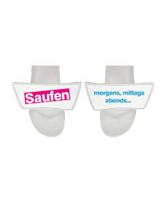 Badelatschen "SAUFEN 2" weiß   ->   Größe 46