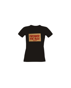 Girly-Shirt "FREIBIER FÜR ALLE" schwarz