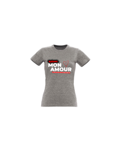 Girly-Shirt "MON AMOUR - So lang ich noch..." grau