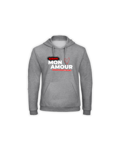 Kapuzen Sweat-Shirt "MON AMOUR - So lang ich noch..." grau