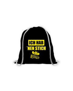 Stoffbeutel "ICH HAB 'NEN STICH" schwarz
