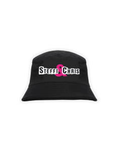 Fischerhut "STEFFI & CHRIS Logo" schwarz