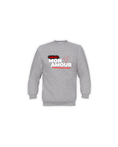 Sweat-Shirt "MON AMOUR - So lang ich noch..." grau