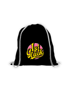 Stoffbeutel "ISI GLÜCK Logo" schwarz
