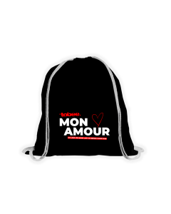 Stoffbeutel "MON AMOUR - So lang ich noch..." schwarz
