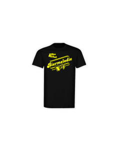T-Shirt "BIERMELODIE" schwarz, gelber Druck