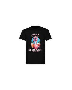 T-Shirt "BIN DA, KANN LOSGEHEN" schwarz