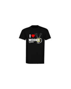 T-Shirt "I LOVE WODKA LEMON" schwarz