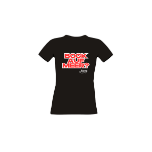 Girly-Shirt "BOCK AUF MEER?" schwarz