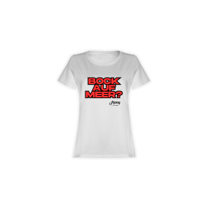Girly-Shirt "BOCK AUF MEER?" weiß
