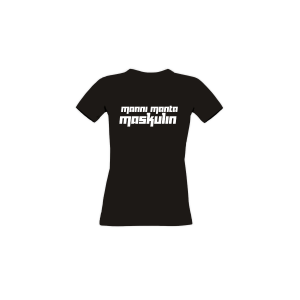 Girly-Shirt "MANNI MANTA MASKULIN" schwarz