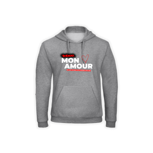 Kapuzen Sweat-Shirt "MON AMOUR - So lang ich noch..." grau