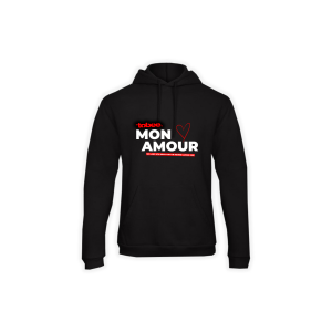 Kapuzen Sweat-Shirt "MON AMOUR - So lang ich noch..." schwarz