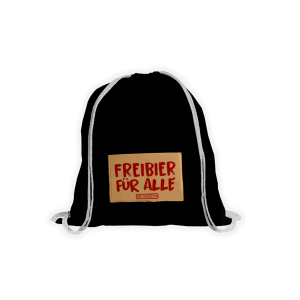 Stoffbeutel "FREIBIER FÜR ALLE" schwarz