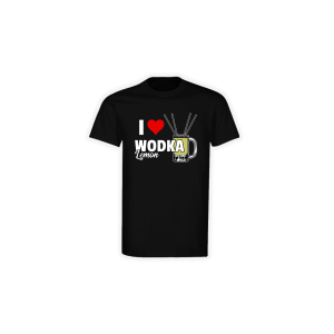 T-Shirt "I LOVE WODKA LEMON" schwarz