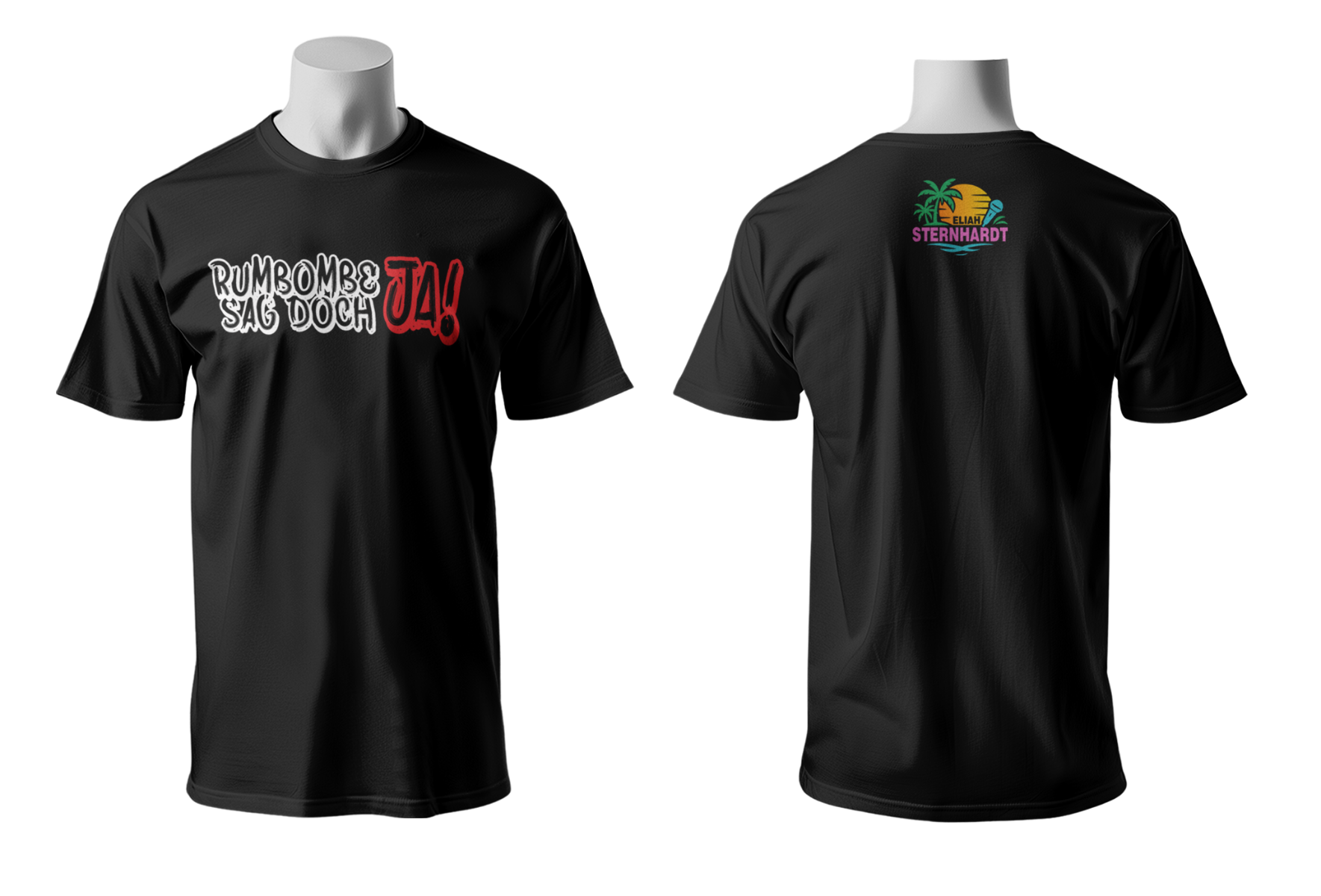 T-Shirt „RUMBOMBE SAG DOCH JA” schwarz