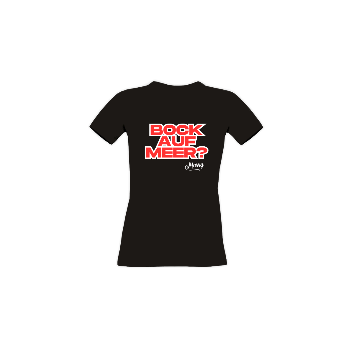 Girly-Shirt "BOCK AUF MEER?" schwarz