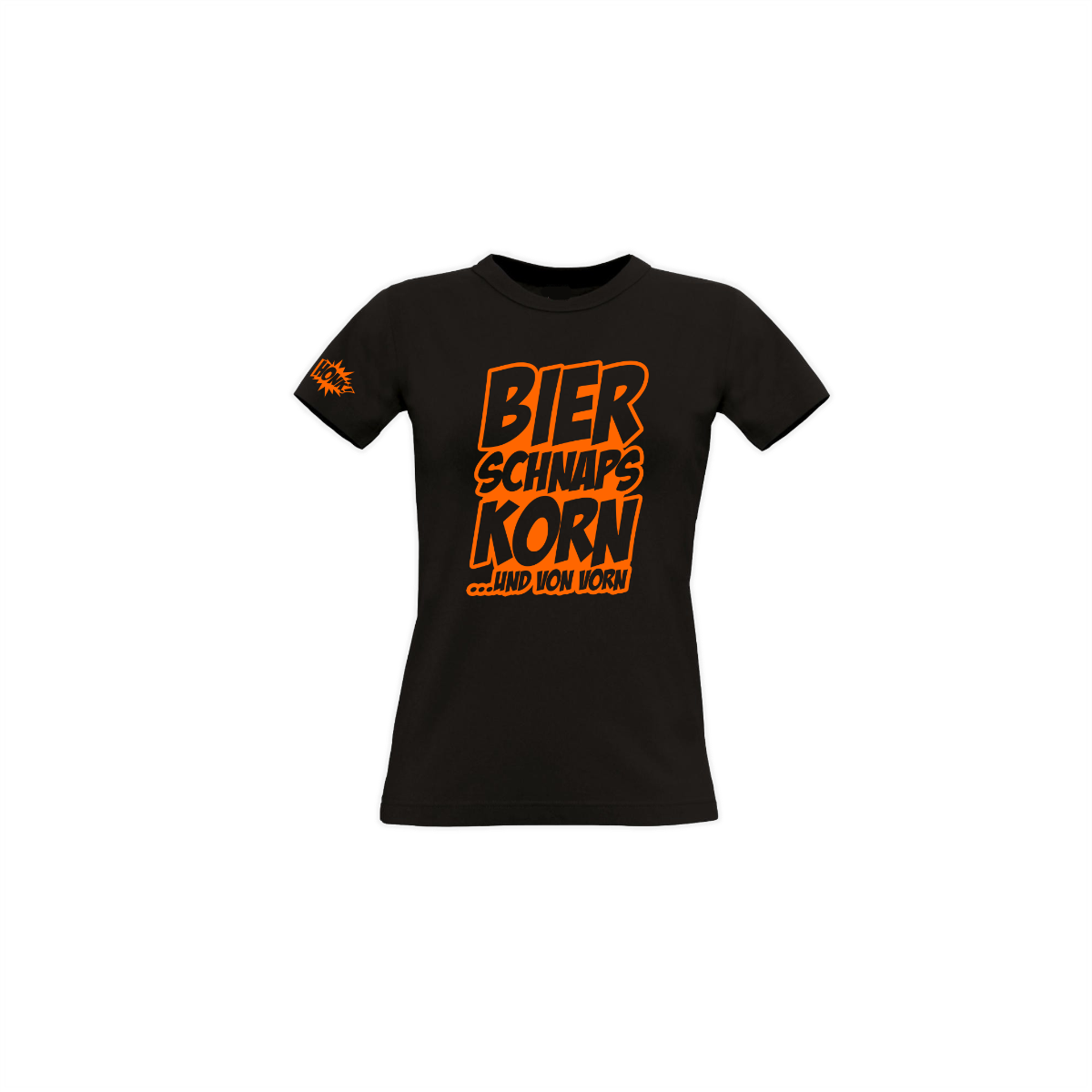 Girly-Shirt "BIER SCHNAPS KORN" schwarz