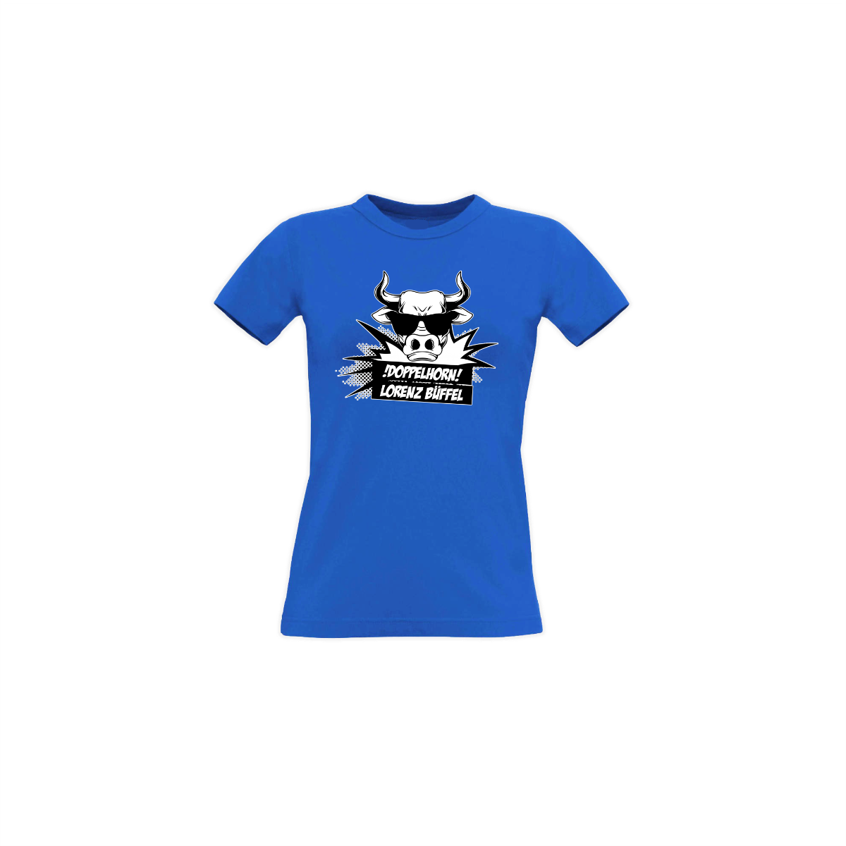 Girly-Shirt "DOPPELHORN" blau