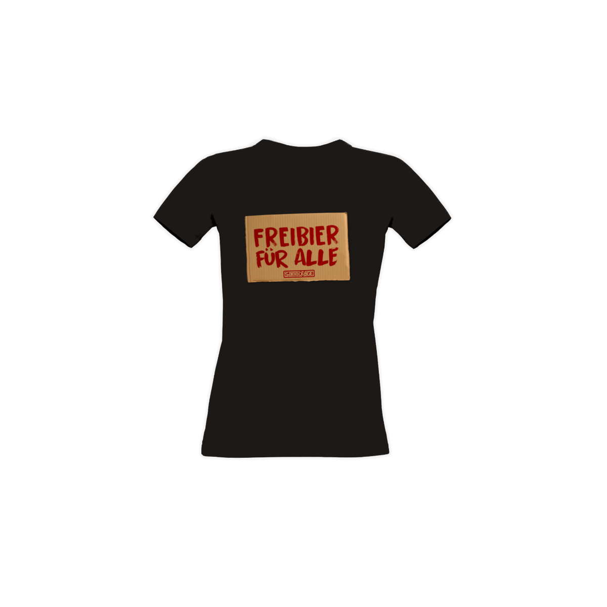 Girly-Shirt "FREIBIER FÜR ALLE" schwarz