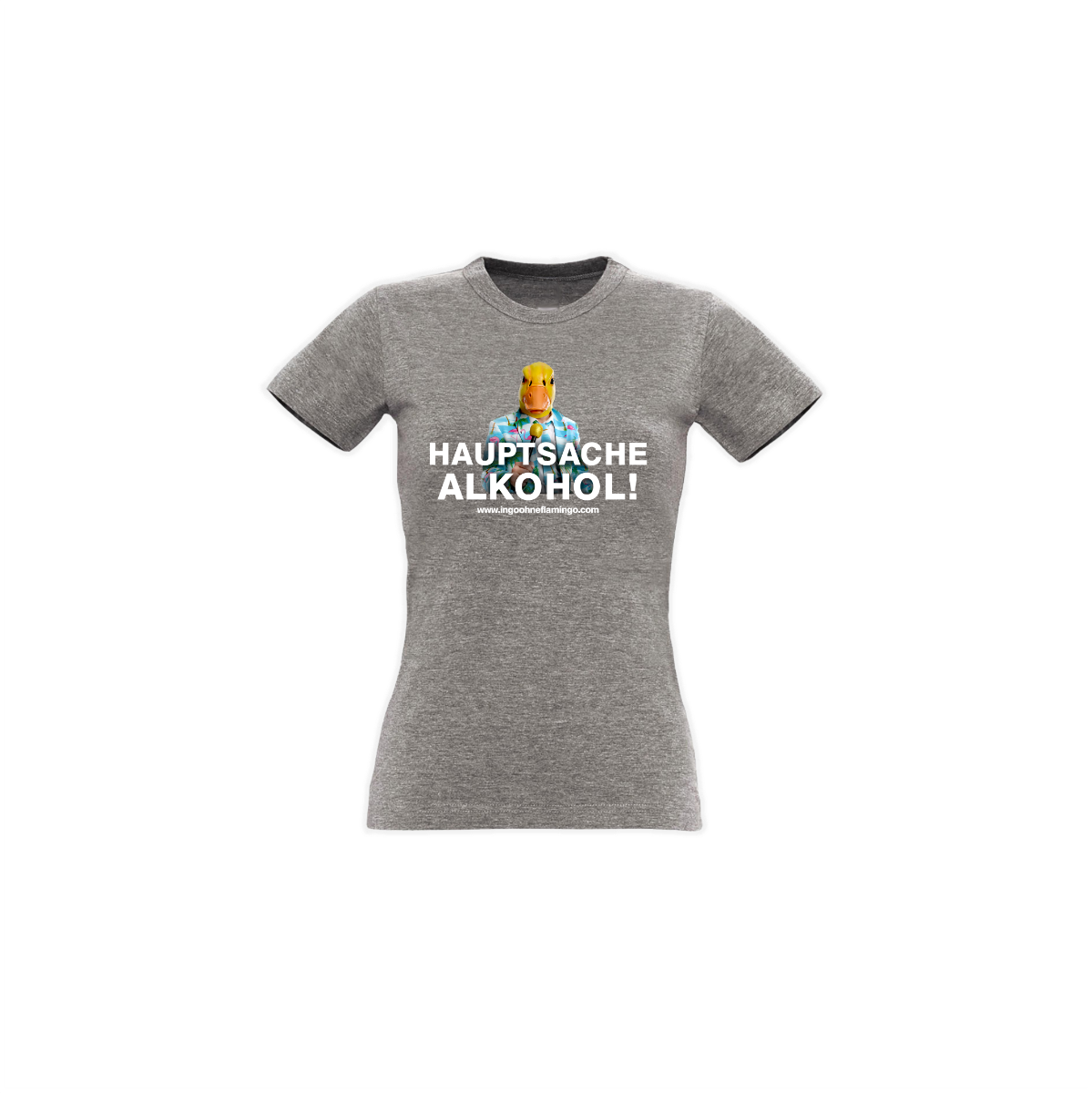 Girly-Shirt "HAUPTSACHE ALKOHOL" grau