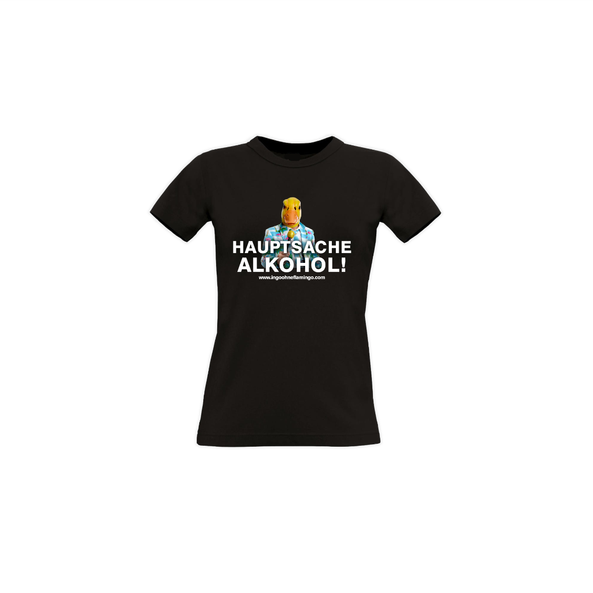 Girly-Shirt "HAUPTSACHE ALKOHOL" schwarz