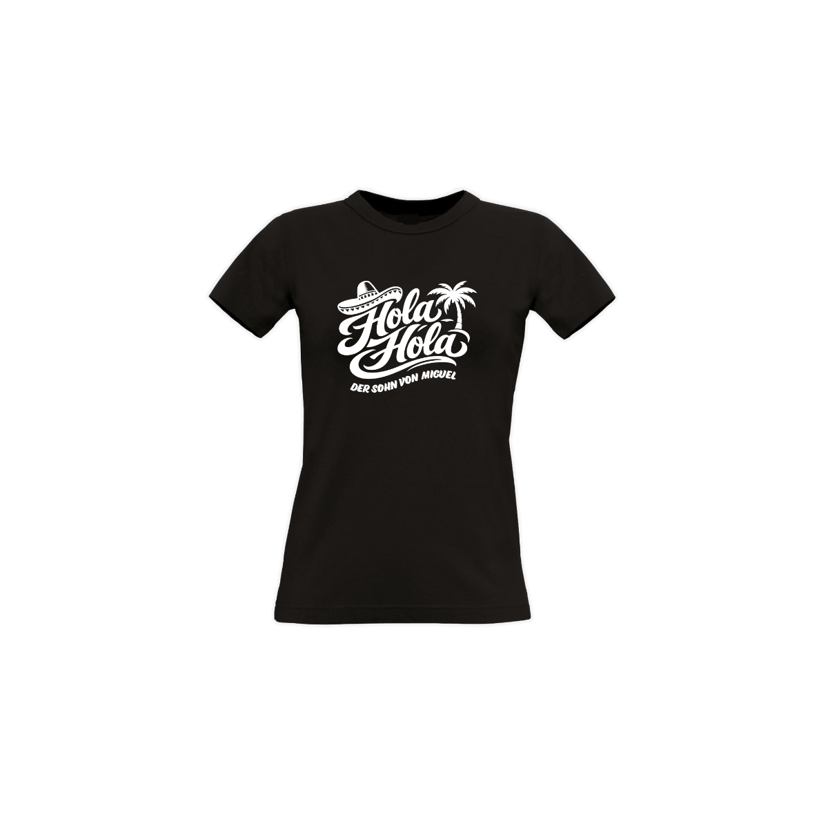 Girly-Shirt "HOLA HOLA" schwarz