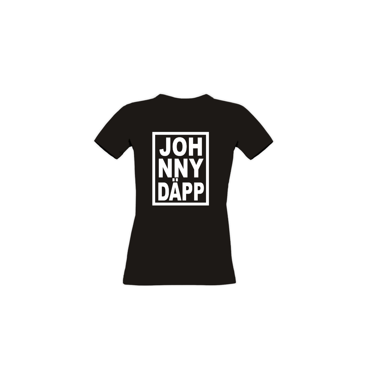 Girly-Shirt „JOH NNY DÄPP” schwarz