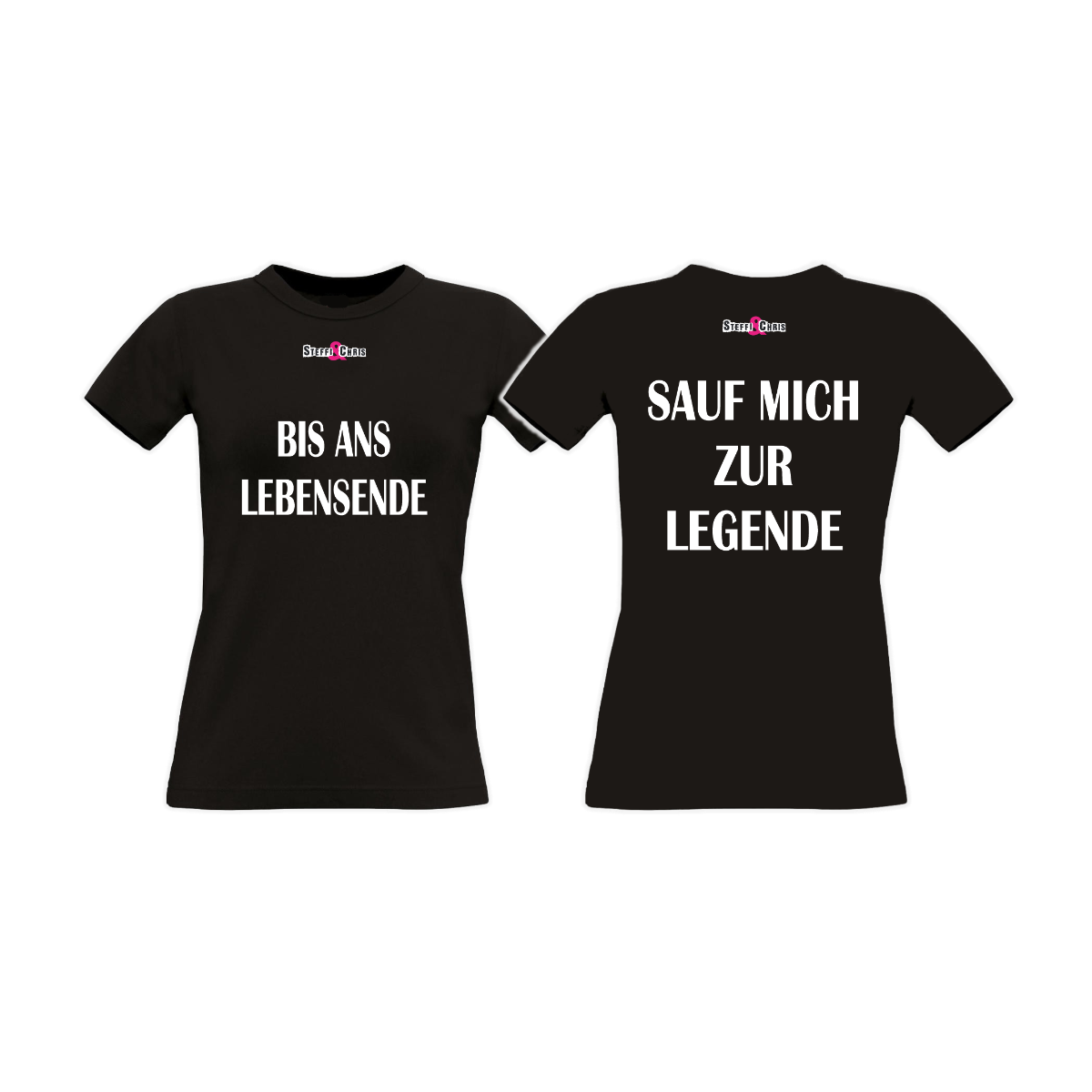 Girly-Shirt „BIS ANS LEBENSENDE” schwarz