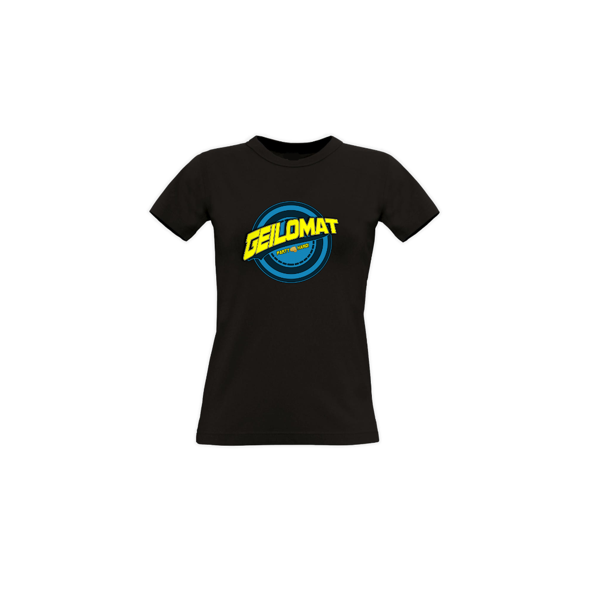 Girly-Shirt "GEILOMAT Logo" (bunt) schwarz