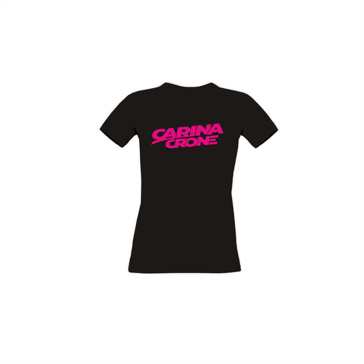 Girly-Shirt "CARINA CRONE Logo" schwarz, pinker Druck