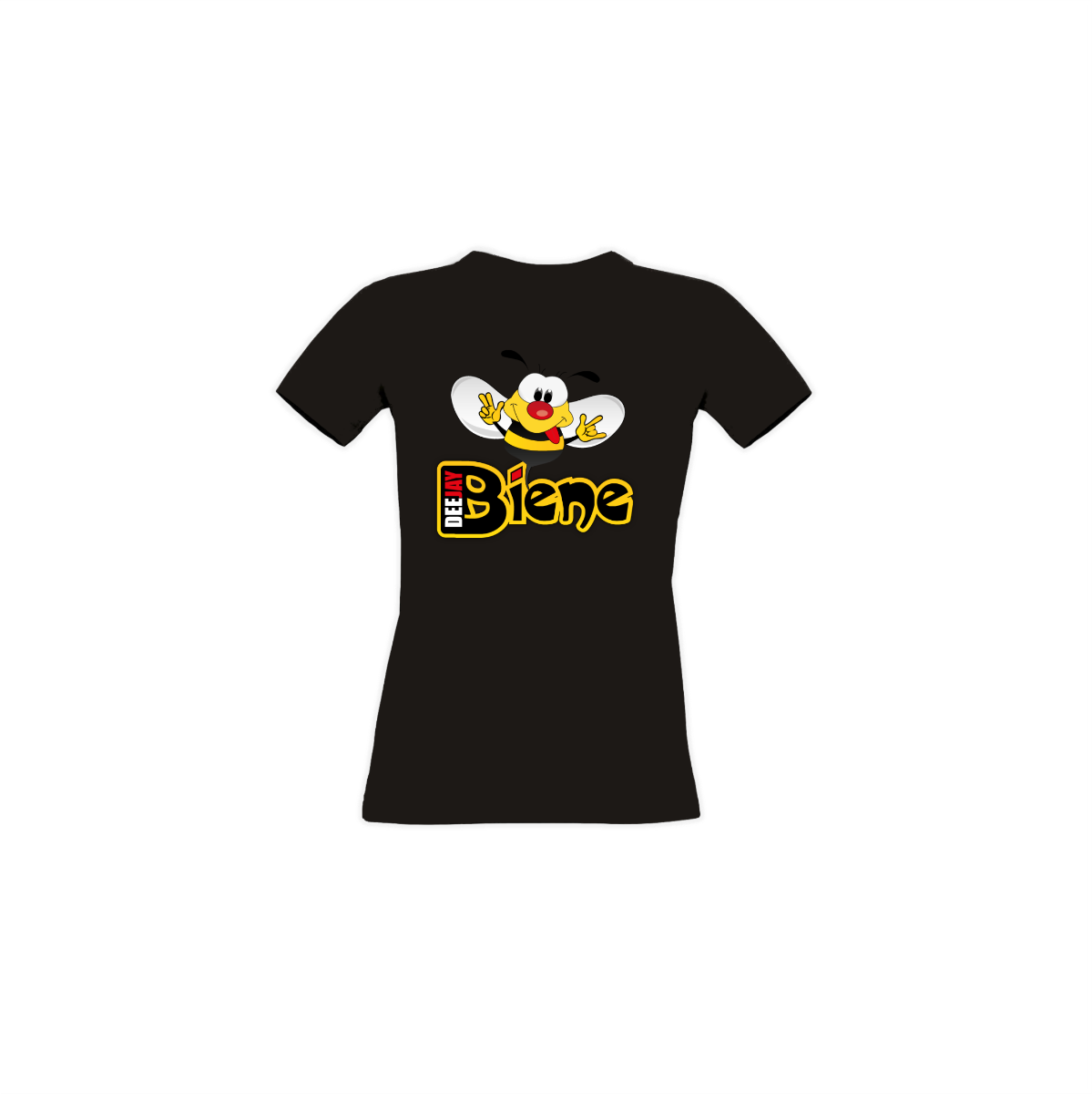 Girly-Shirt "DEEJAY BIENE Logo" schwarz