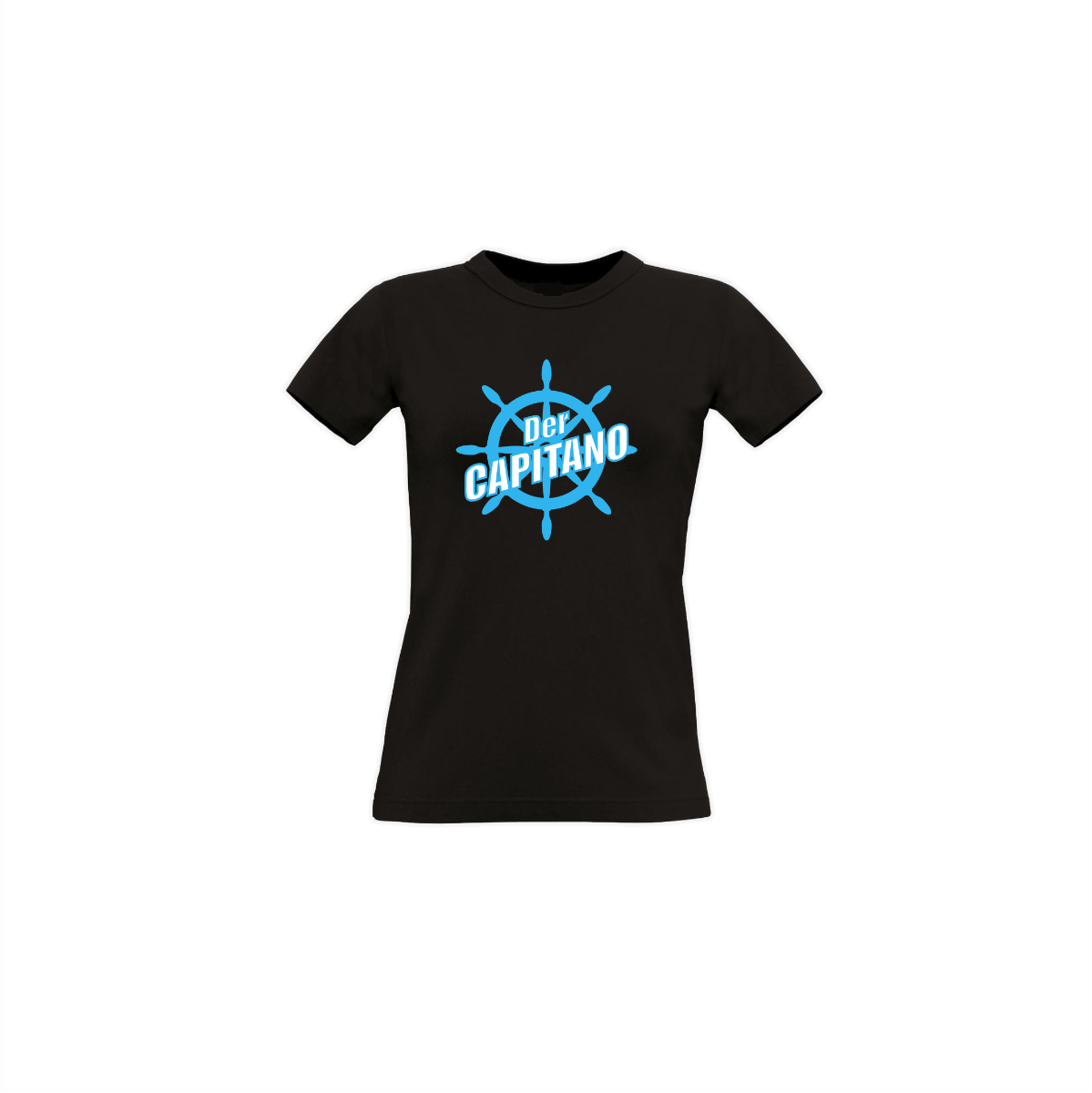 Girly-Shirt "DER CAPITANO Logo" schwarz