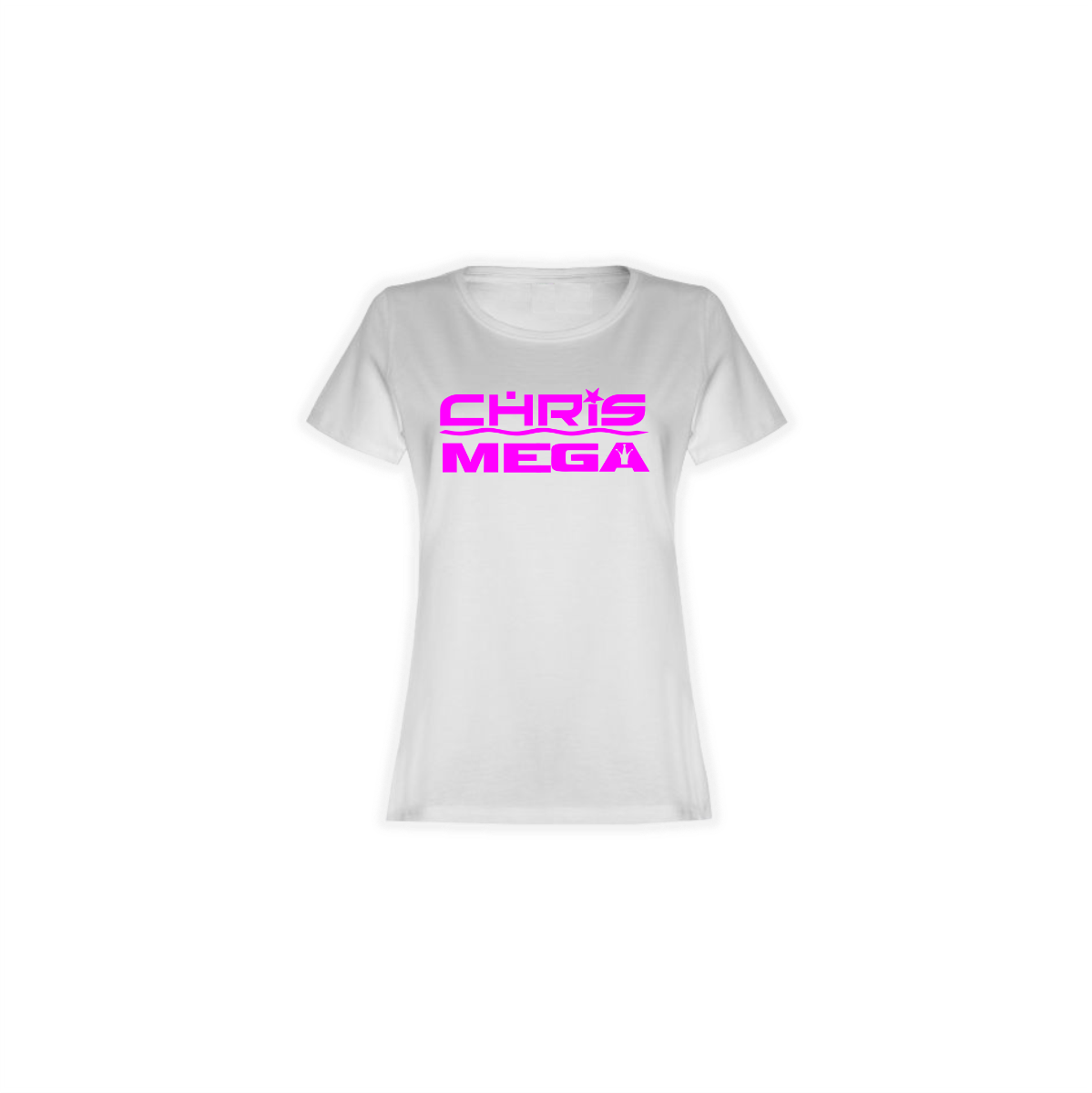 Girly-Shirt "CHRIS MEGA Logo" weiß