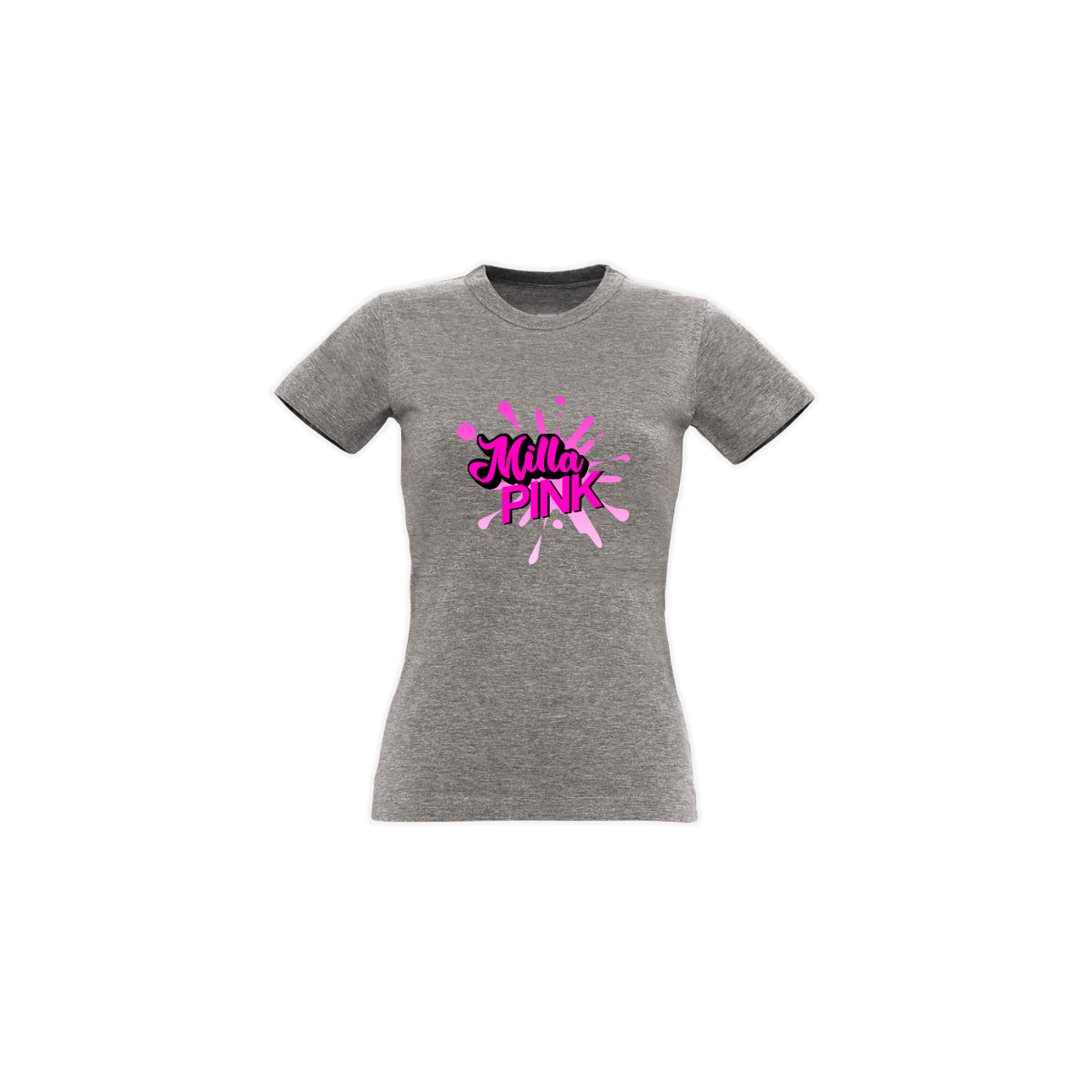 Girly-Shirt "MILLA PINK Logo" grau