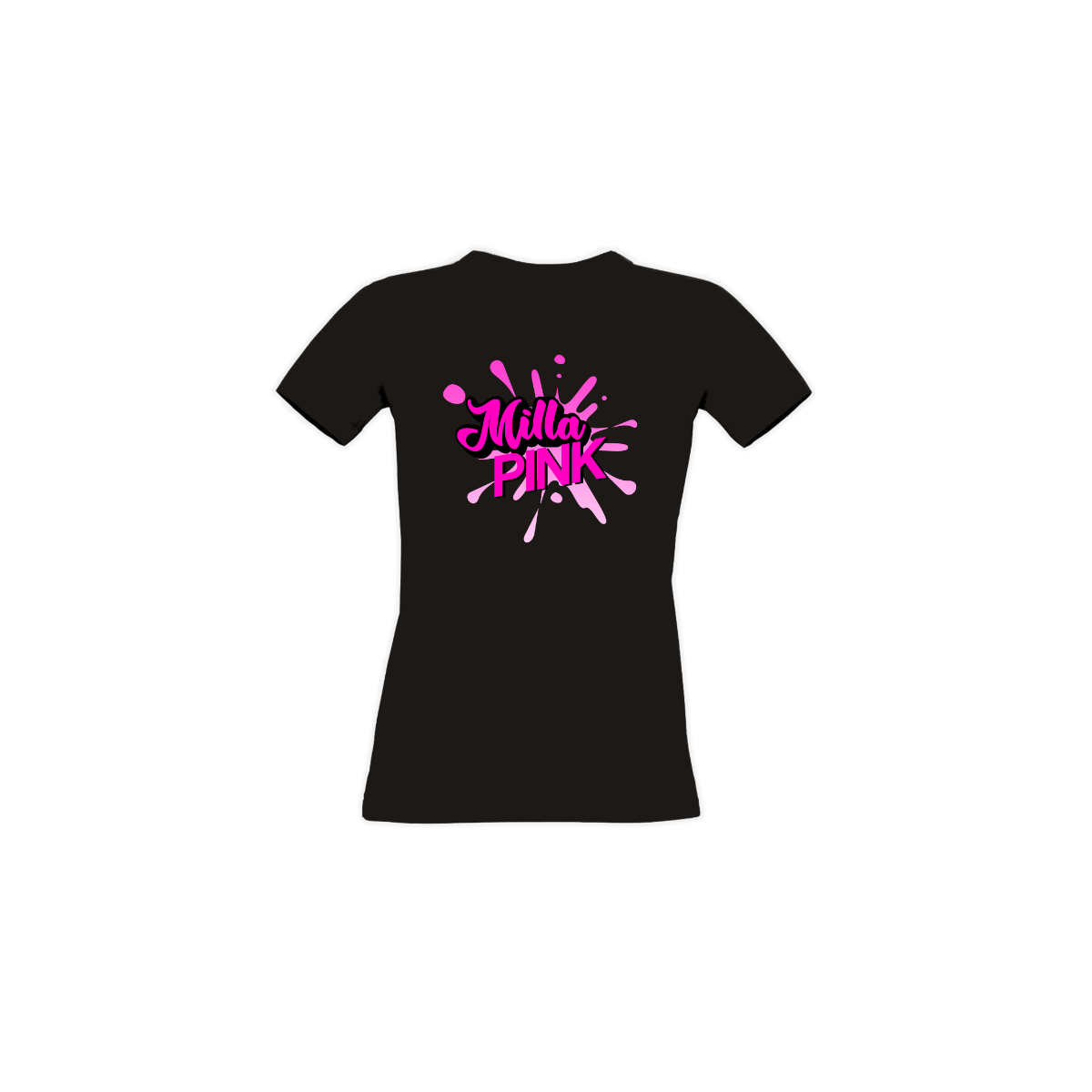 Girly-Shirt "MILLA PINK Logo" schwarz