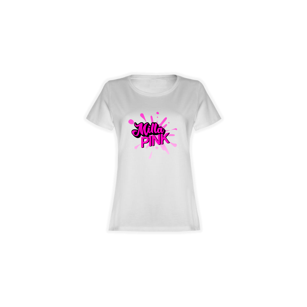 Girly-Shirt "MILLA PINK Logo" weiß