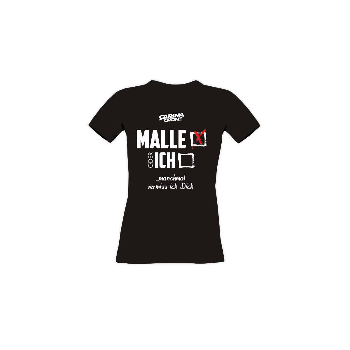 Girly-Shirt "MALLE ODER ICH" schwarz