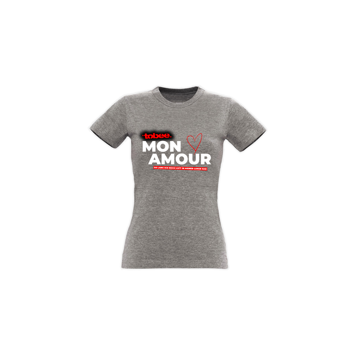 Girly-Shirt "MON AMOUR - So lang ich noch..." grau