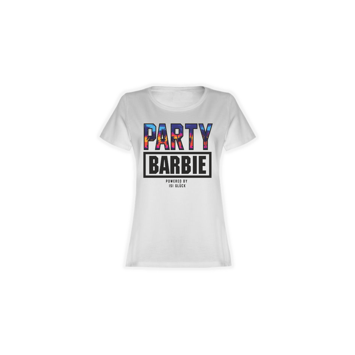 Girly-Shirt "PARTYBARBIE" weiß