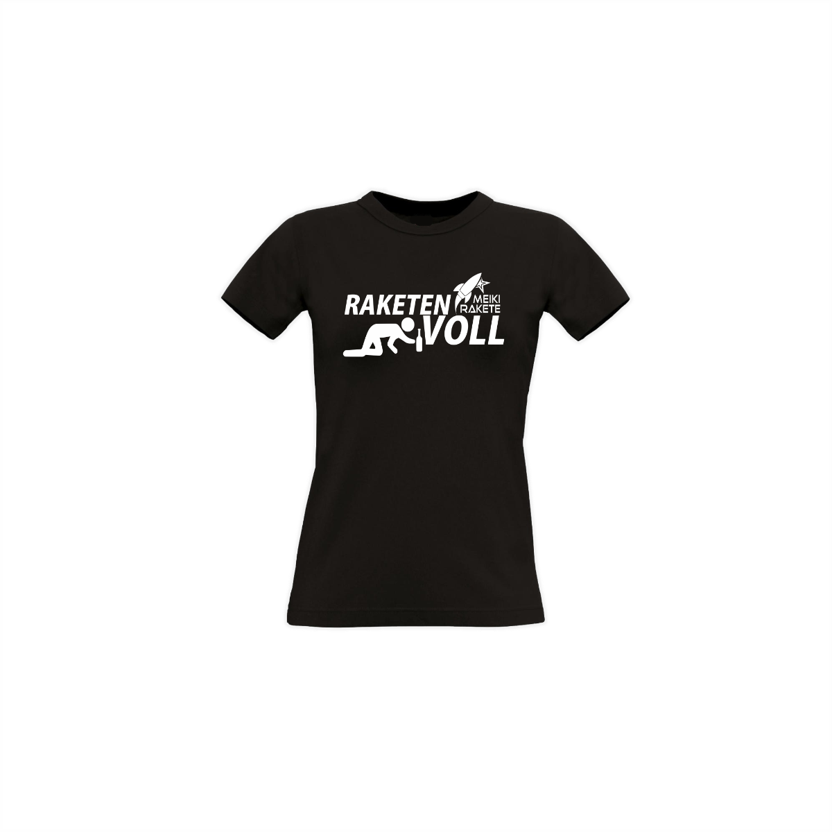 Girly-Shirt "RAKETENVOLL" schwarz