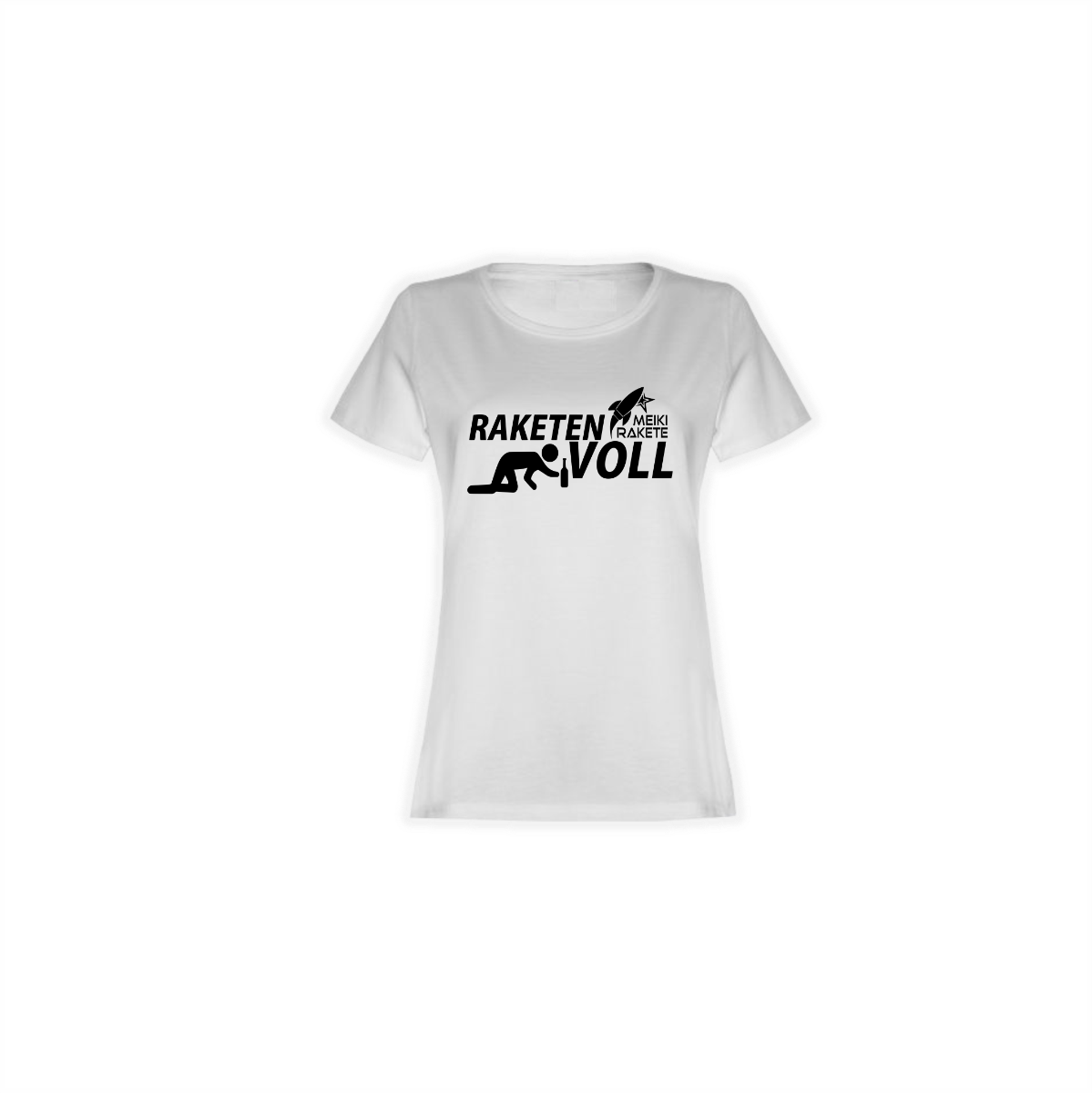 Girly-Shirt "RAKETENVOLL" weiß