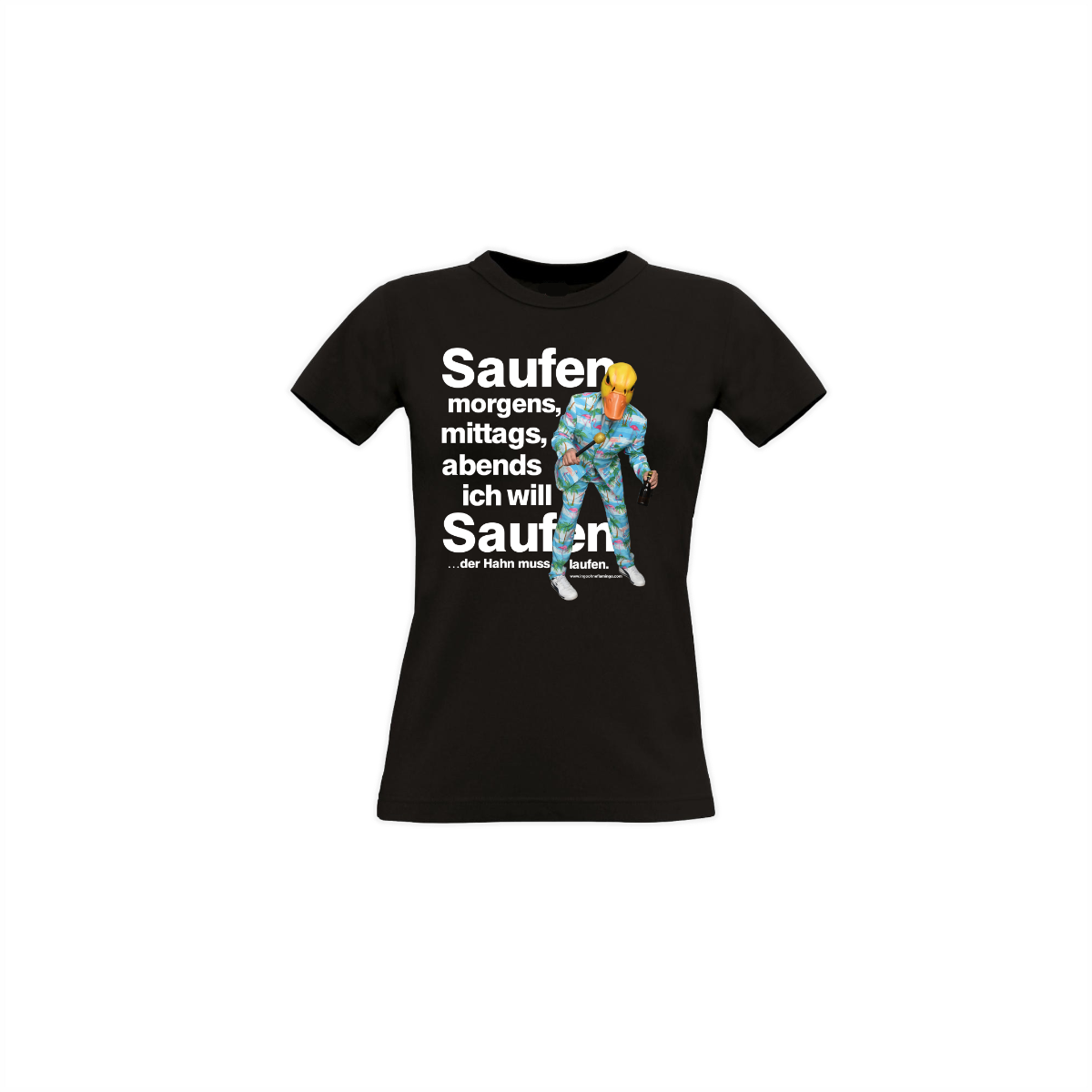 Girly-Shirt "SAUFEN" schwarz