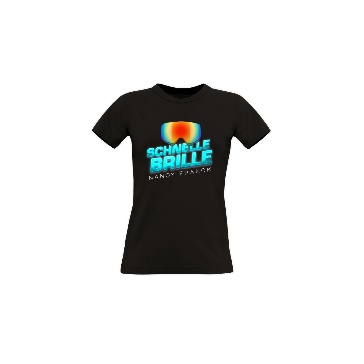 Girly-Shirt "SCHNELLE BRILLE" schwarz