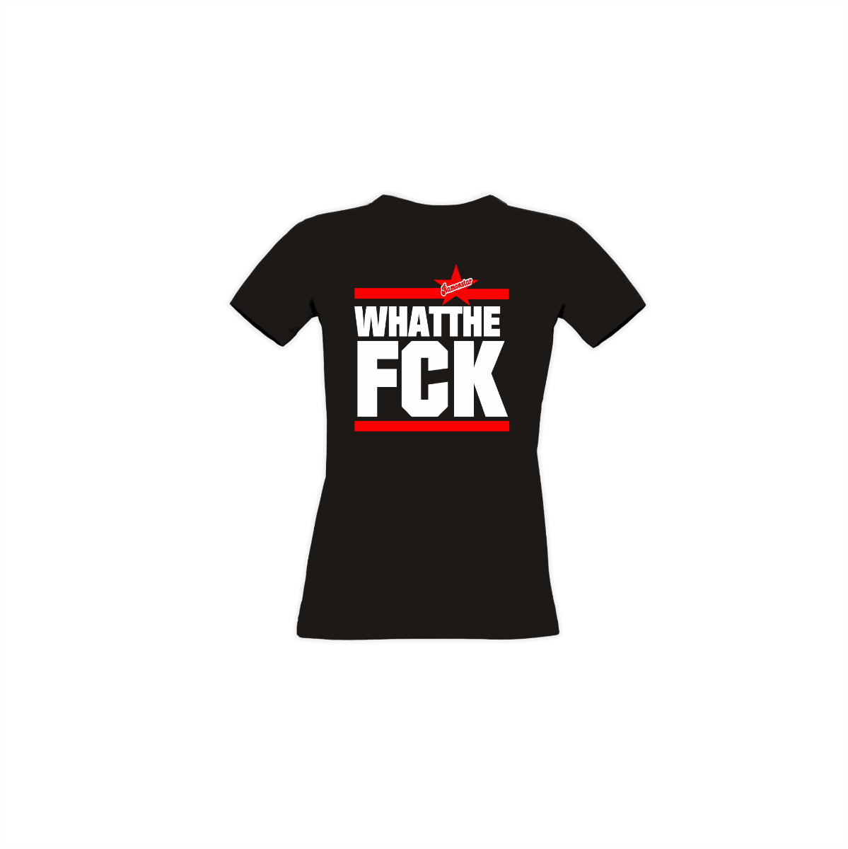 Girly-Shirt "WHAT THE FCK" schwarz