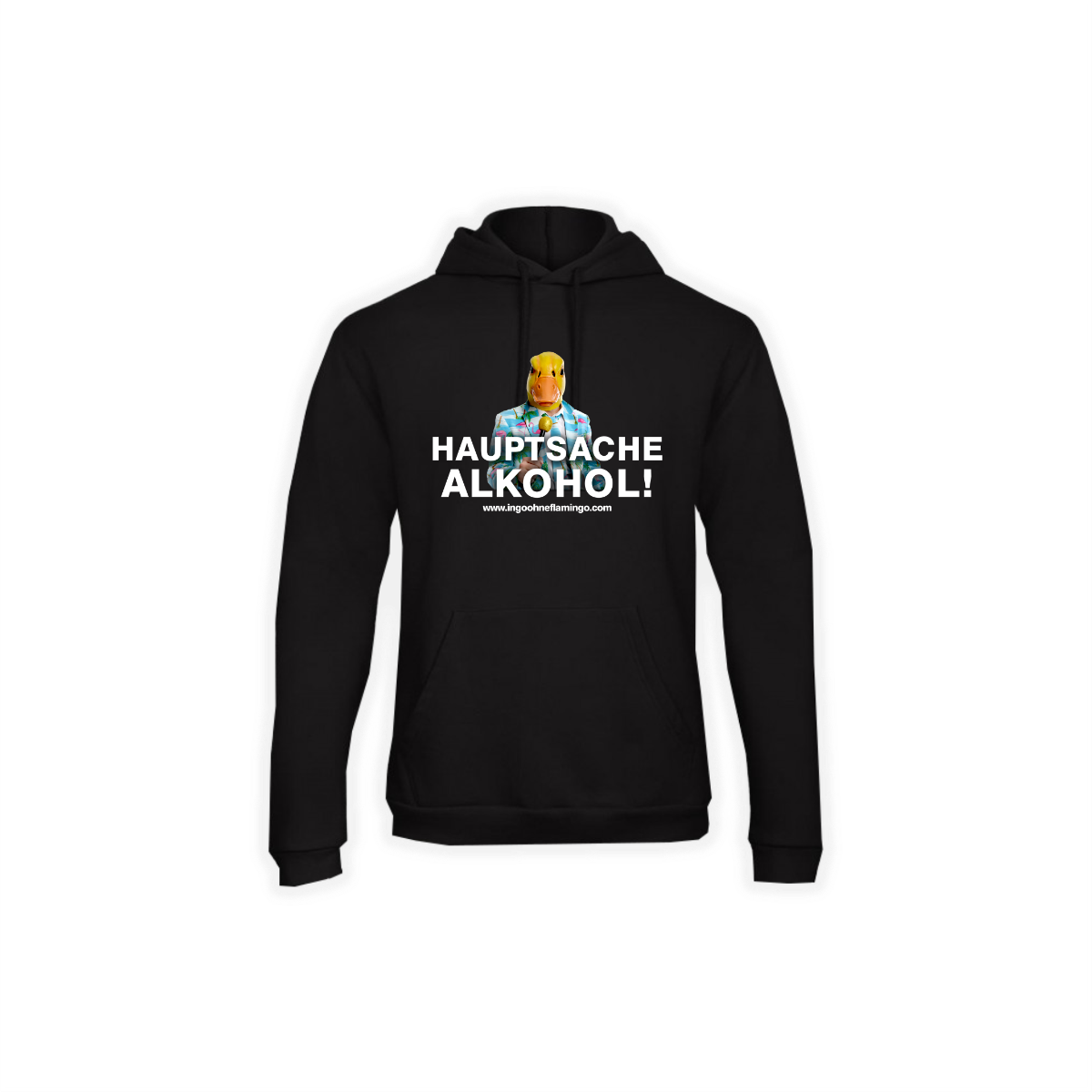 Kapuzen Sweat-Shirt "HAUPTSACHE ALKOHOL" schwarz